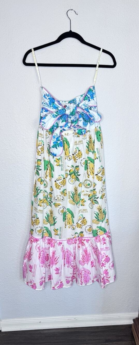 Farm Rio x Anthropologie Midi Dress Medium NWT Fruit Floral Tiered Cover Up